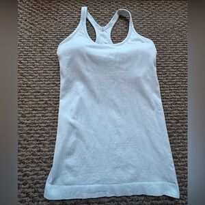 Lululemon Ebb to Street Light Blue Ribbed Tank Top with bra and cups | Size 6